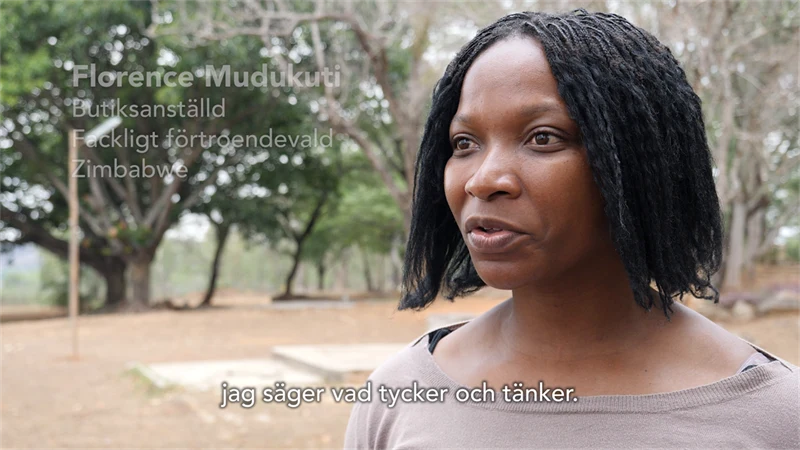 Film med Florence från Zimbabwe, om hur det fackliga engagemanget har förändrat henne.